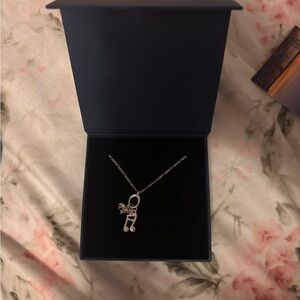 Elegant Silver Music Note and Dog Necklace